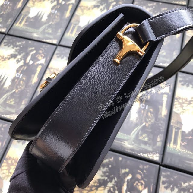 Gucci包 古馳新款手袋 大號 1955馬銜扣托特包 Gucci手提女包 623695 棕皮啡布  gdj1156